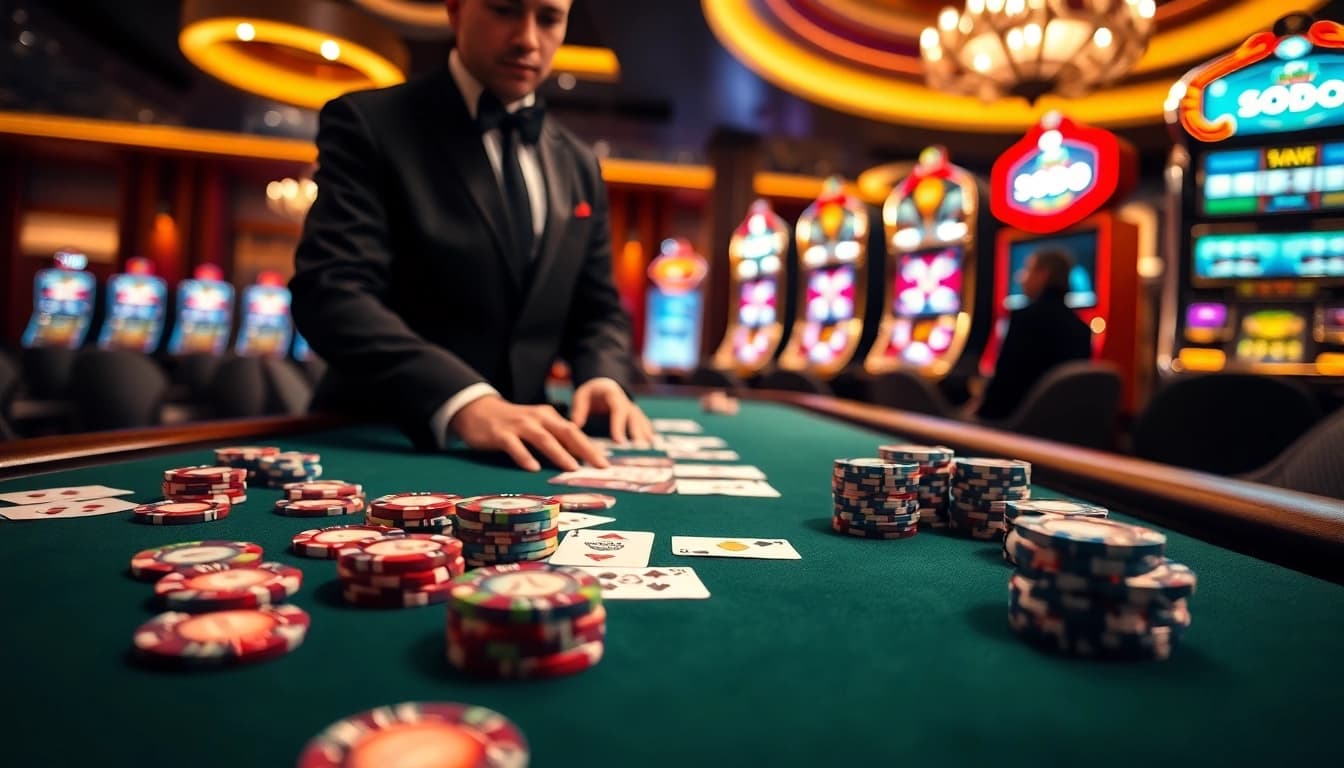 SODO CASINO 66 offers an upscale gaming experience with vibrant tables and luxurious ambiance.