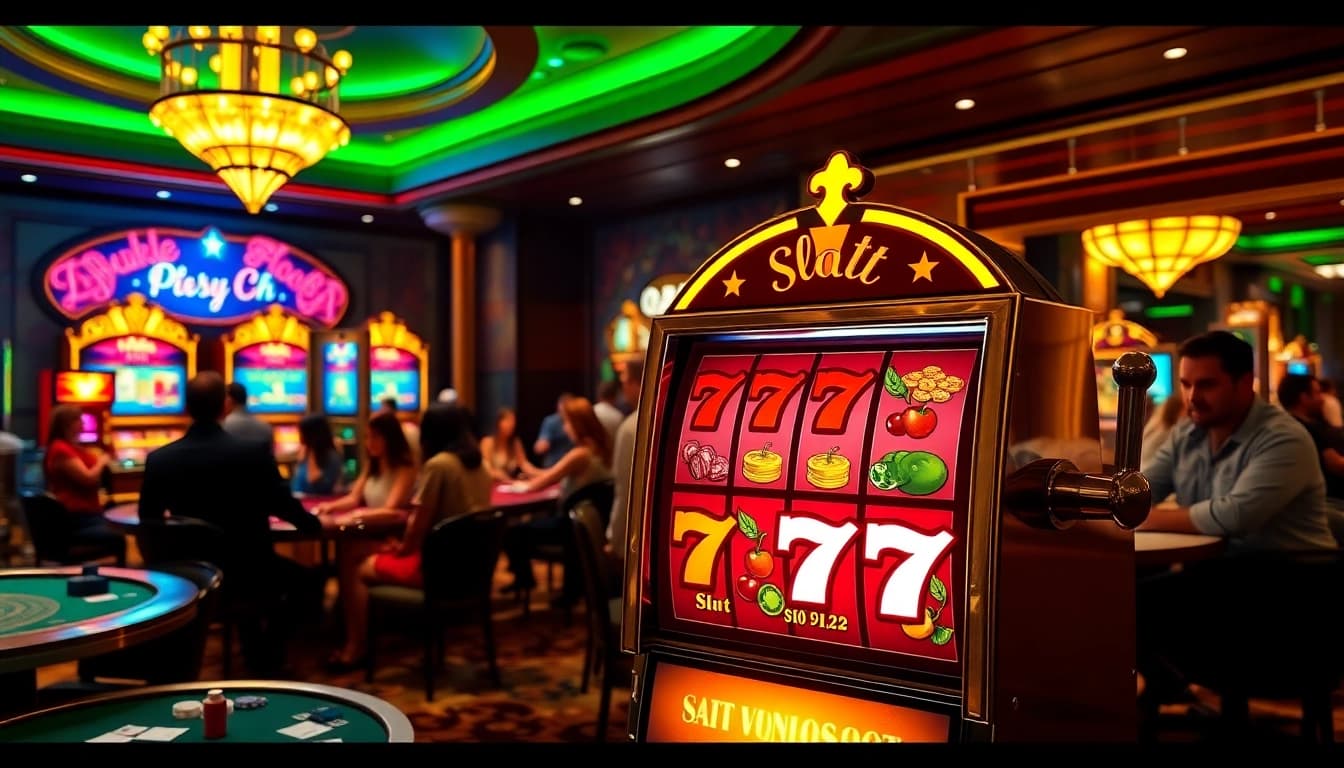 Experience thrilling wins at slot777, the premier online slot game with vibrant casino visuals.