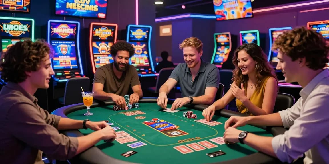 Exciting gameplay at a credit card casino from chps.org.uk, showcasing players enjoying vibrant gaming experiences with credit cards and lively atmosphere.