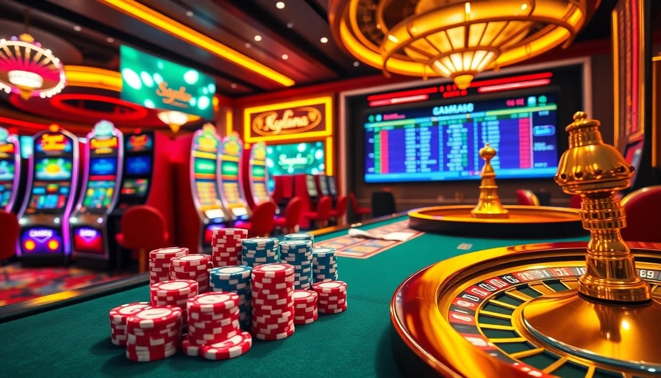Pengeluaran Macau results displayed live at an exciting casino environment, highlighting vibrant gambling activities.