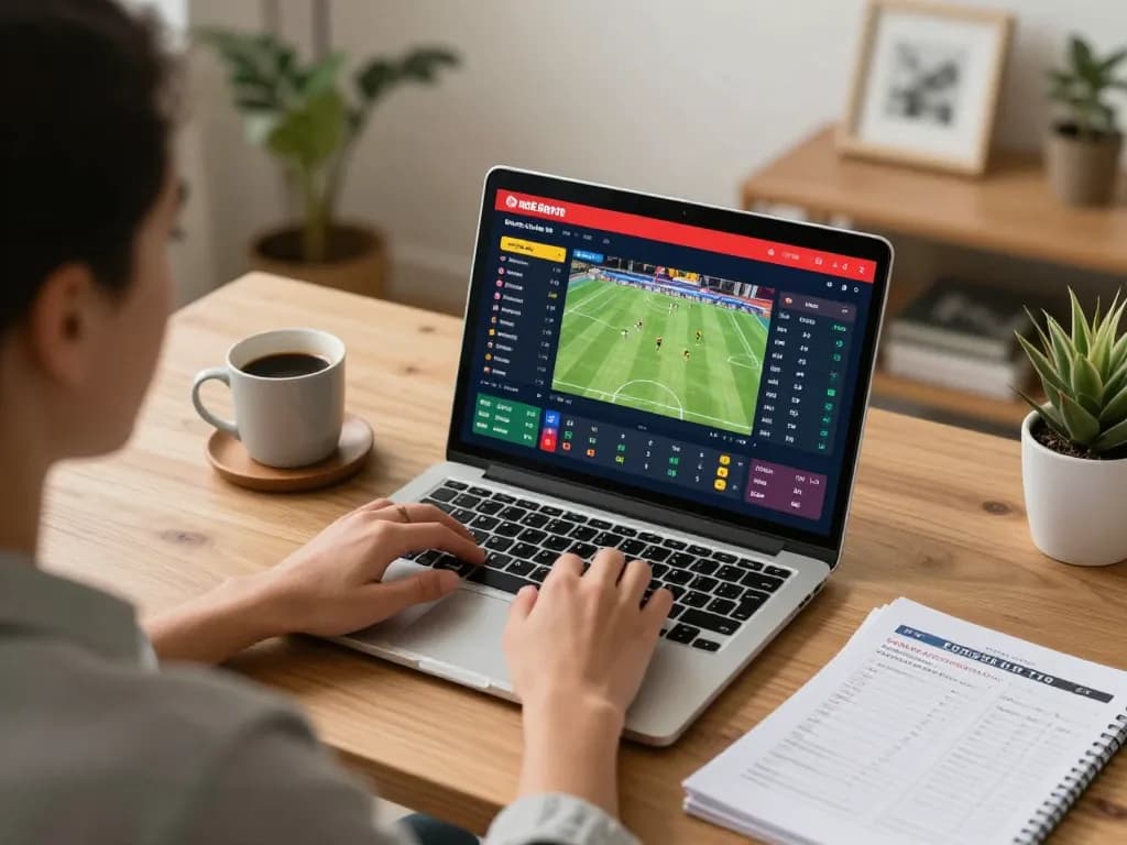 Engaging online sports betting at https://tr88.baby/ with live odds displayed on laptop