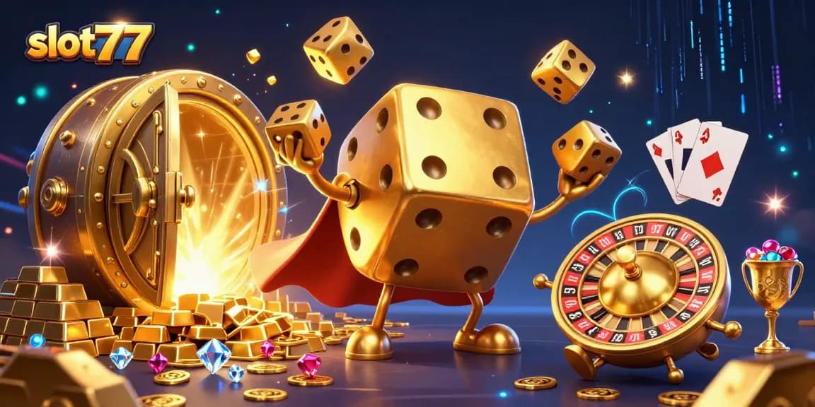 Engaging slot777 experience showcasing dynamic characters and lucrative treasures in a vibrant casino setting.