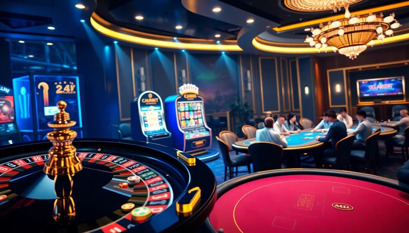 Engage in exciting gameplay with LINK SBOBET at a luxurious casino table, featuring cards and chips.