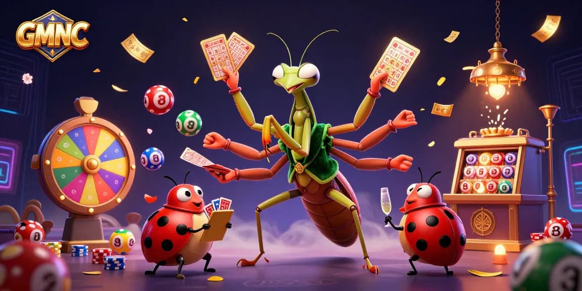 GMNC showcases a vibrant illustration of a gambling scene with unique characters and dynamic casino elements.