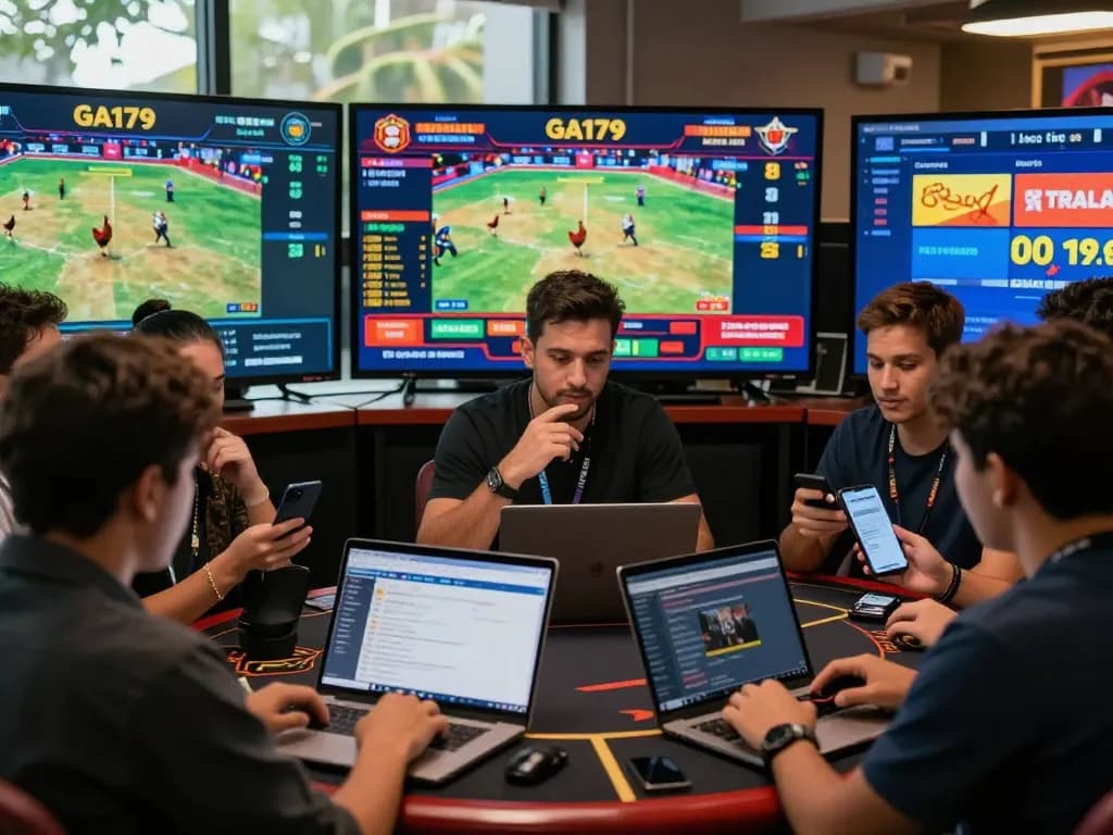 Exciting GA179 online cockfighting scene showcasing players engaged in live betting.
