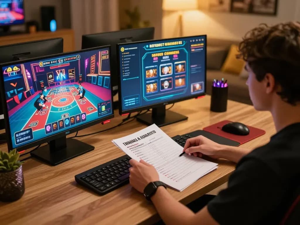 Engaging online gaming experience with Fokus77 interface showcasing multiple casino games and strategic planning.