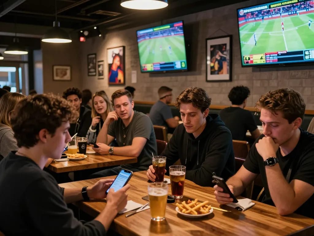 Action-packed sports betting atmosphere at nhà cái uu88 with fans placing bets and analyzing game stats.