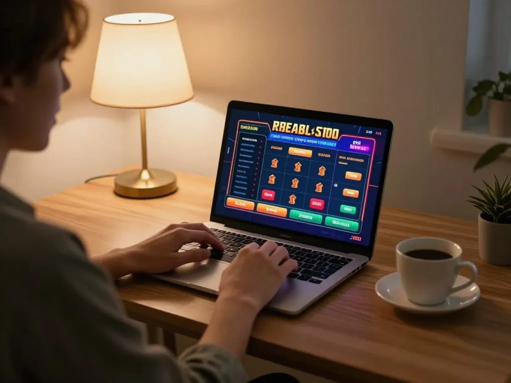 Engaging online casino gaming setup with tỷ lệ nhà cái displayed, showcasing a strategic betting moment.