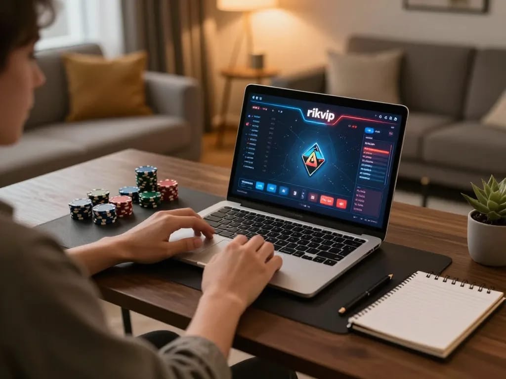 Enjoying a strategic play on the rikvip gaming platform at home
