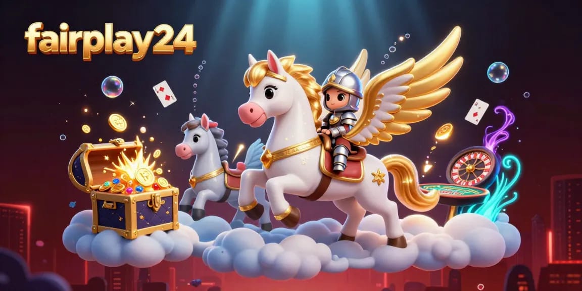 Win with fairplay24 as a knight explores a casino realm packed with games and riches.