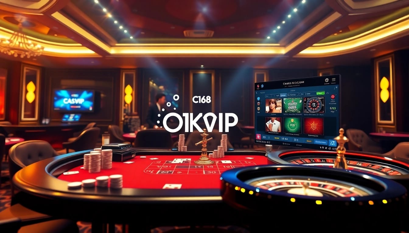 An engaging scene of C168 OKVIP live casino highlighting Baccarat action with professional dealers.