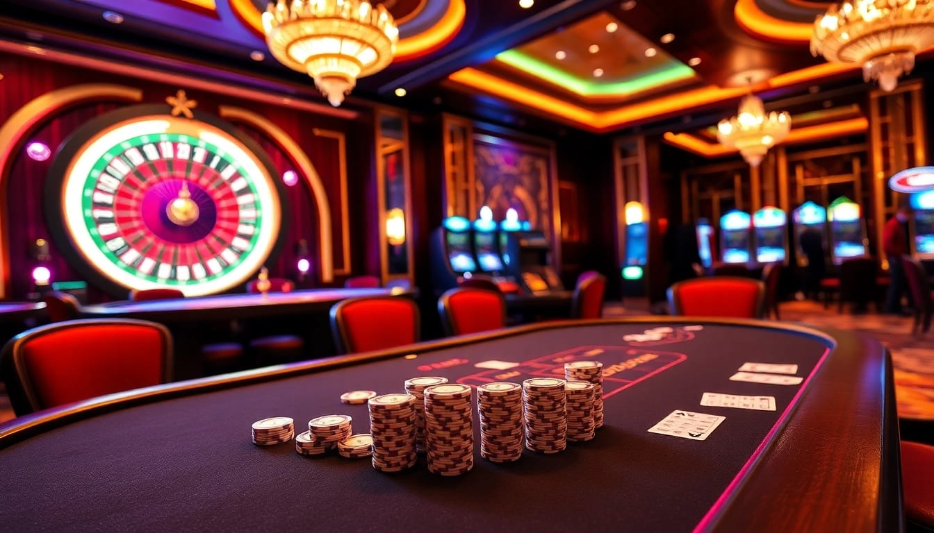 SODO CASINO offers an exciting poker game scene filled with players, chips, and cards.