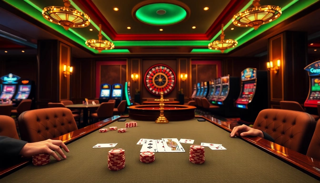 Exciting RR 88 casino scene with luxurious tables and vibrant gaming elements.