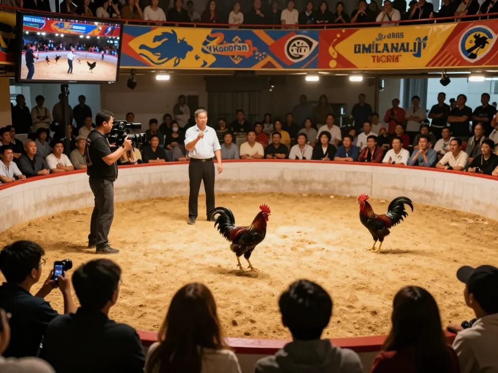 Experience thrilling cockfights live online at congaden with black roosters battling in HD