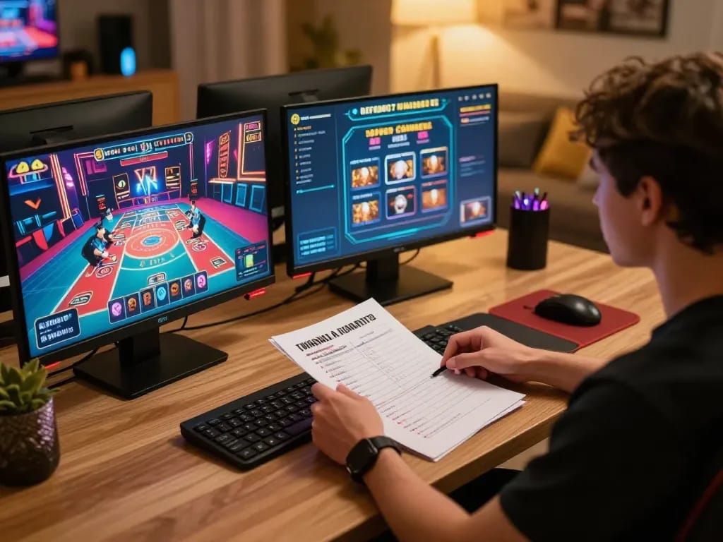 Engaging online gaming experience with Fokus77 interface showcasing multiple casino games and strategic planning.