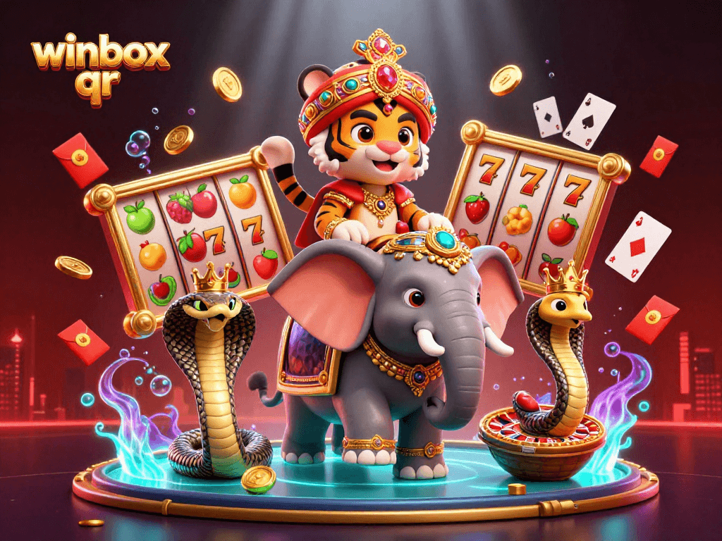 Experience excitement with winbox qr in a vibrant casino adventure featuring majestic characters and rich game elements.