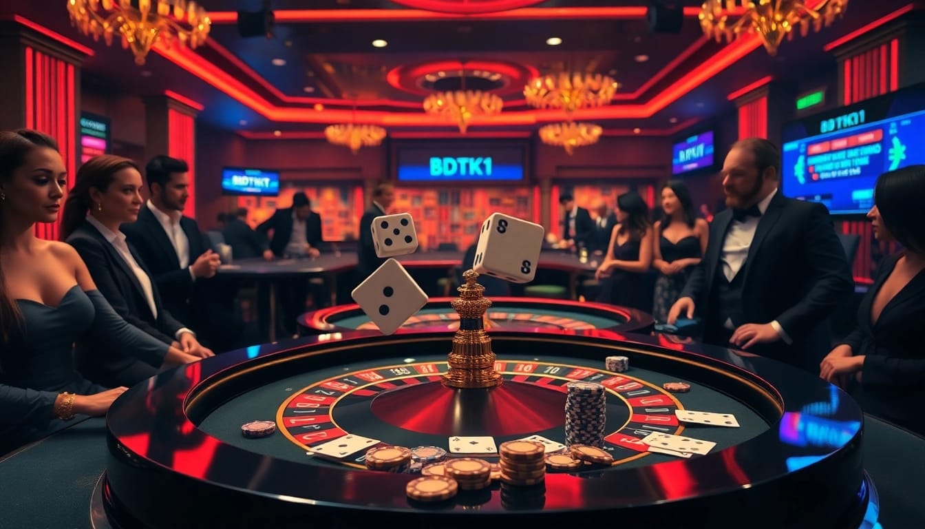 Experience the excitement of BDTK1 gaming action at a vibrant casino table.