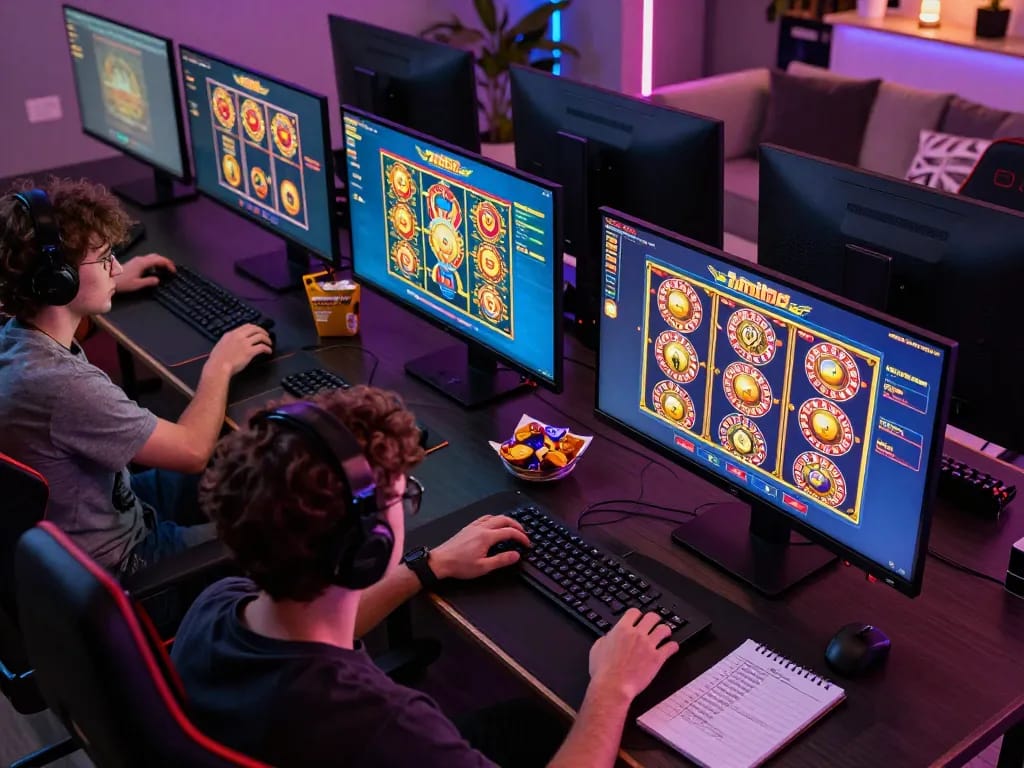 Engaged player exploring various games on the 789P casino platform at a modern home setup