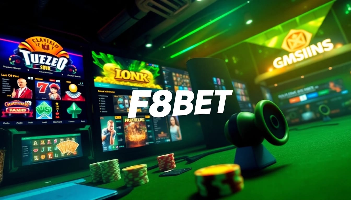 Experience the thrill of online gambling at https://f8bet.io/ with engaging gaming visuals and vibrant casino elements.