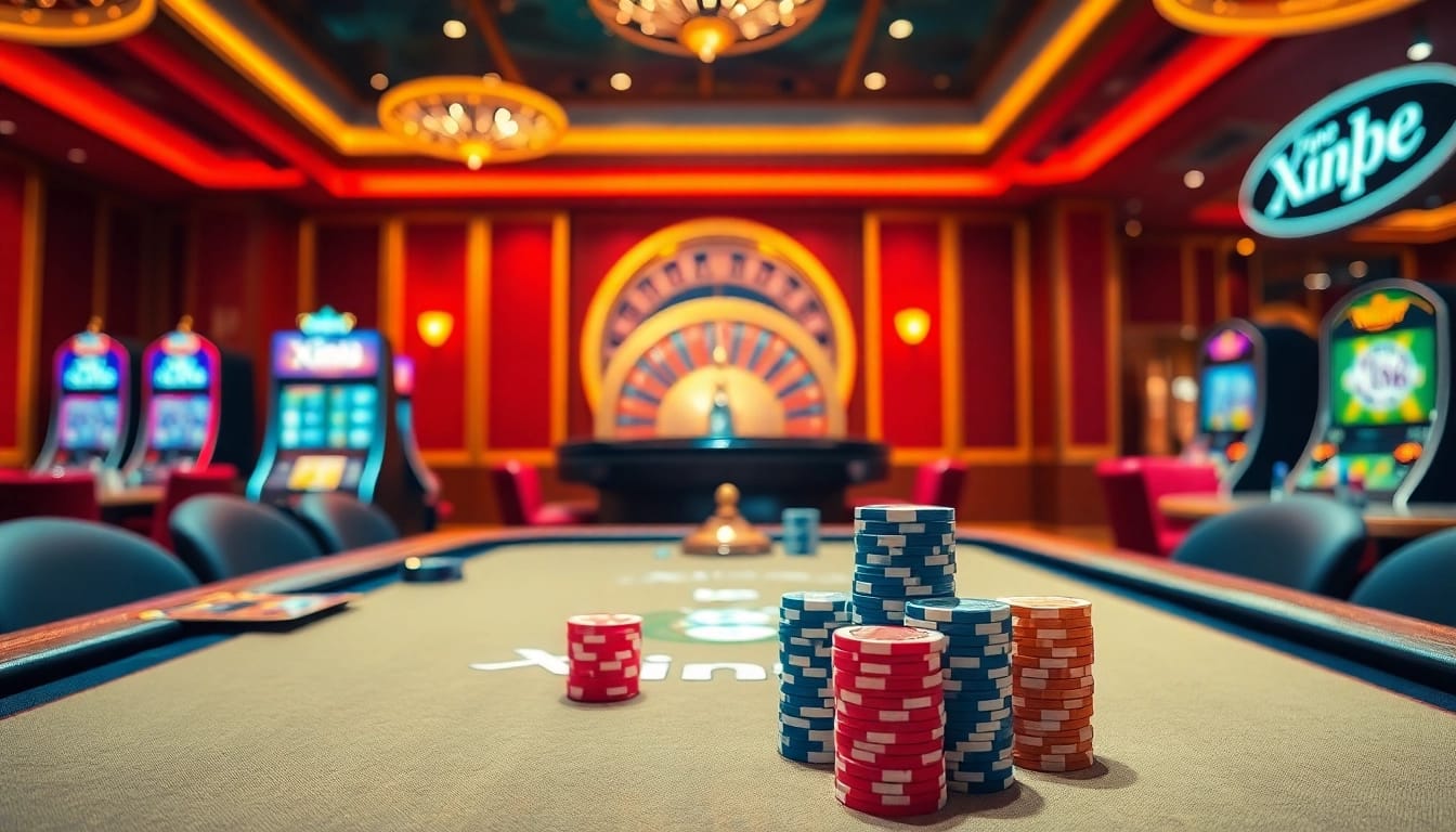 Experience thrilling poker action at Xin88 Casino, where players engage in strategic gameplay.