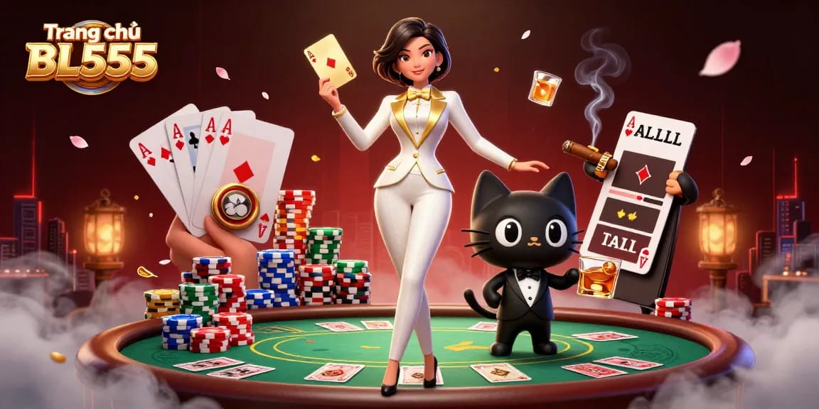 Engage with exciting games at Trang chủ BL555 while enjoying poker tables and vibrant casino elements.