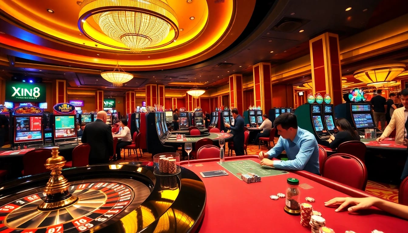 Experience the excitement of gambling at Trang Chủ XIN88 with engaging casino visuals.