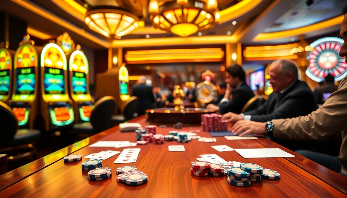 Experience the thrill of MM88 at a luxurious casino table with vibrant poker chips and cards.