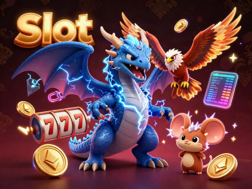 Menangkan Slot dengan karakter naga petir dan elemen slot 3D berkilau, menciptakan pengalaman bermain yang menarik.