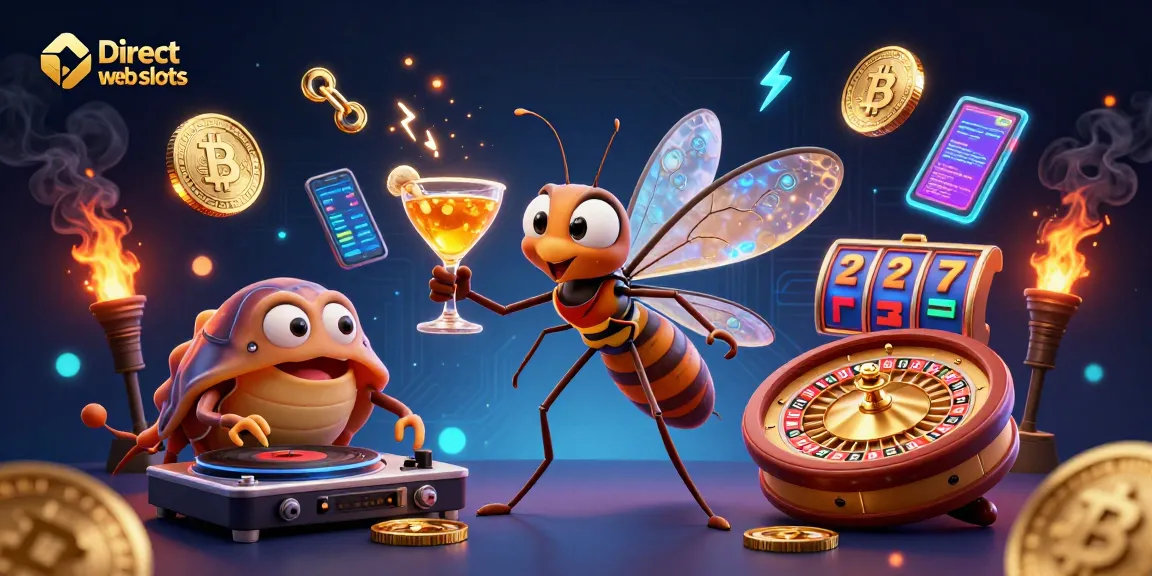 Engage with Direct web slots featuring a lively mascot and trilobite DJ, surrounded by vibrant game elements.