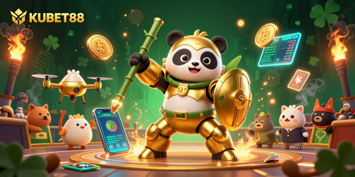 KUBET88 introduces thrilling gaming adventures with unique 3D characters in a vibrant casino setting.