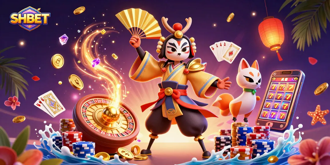Experience the excitement of SHBET with vibrant 3D casino characters and dynamic gaming elements.