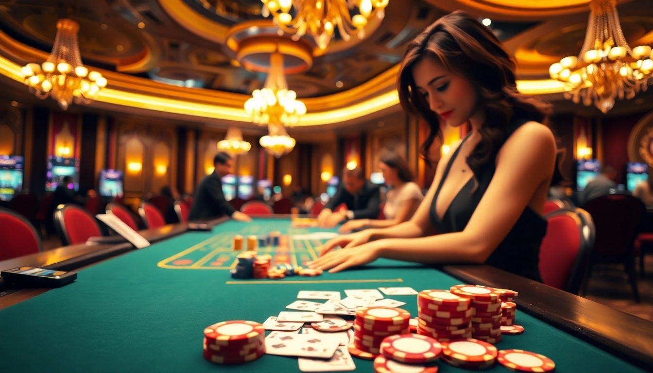 Experience the thrill of 18vip娛樂 at a vibrant casino gaming table with colorful chips and cards.