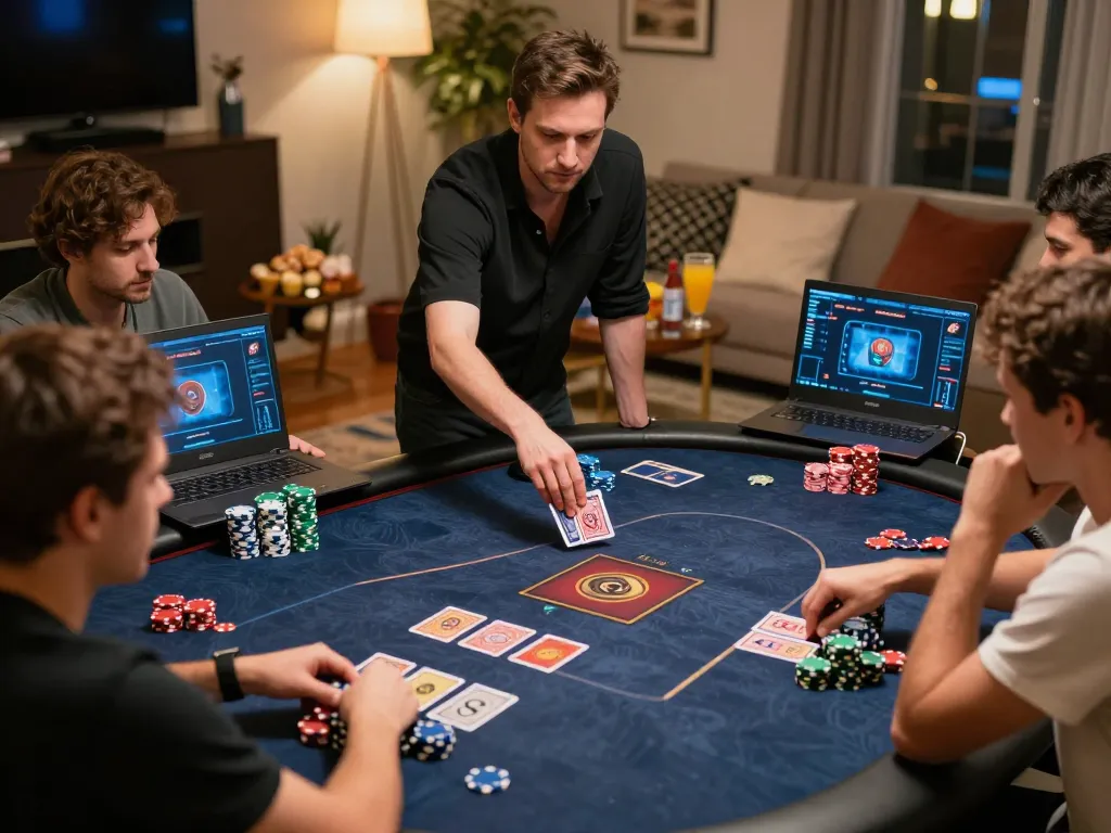 Engaging online poker game with players at home and ทางเข้า m101 as a popular gaming platform