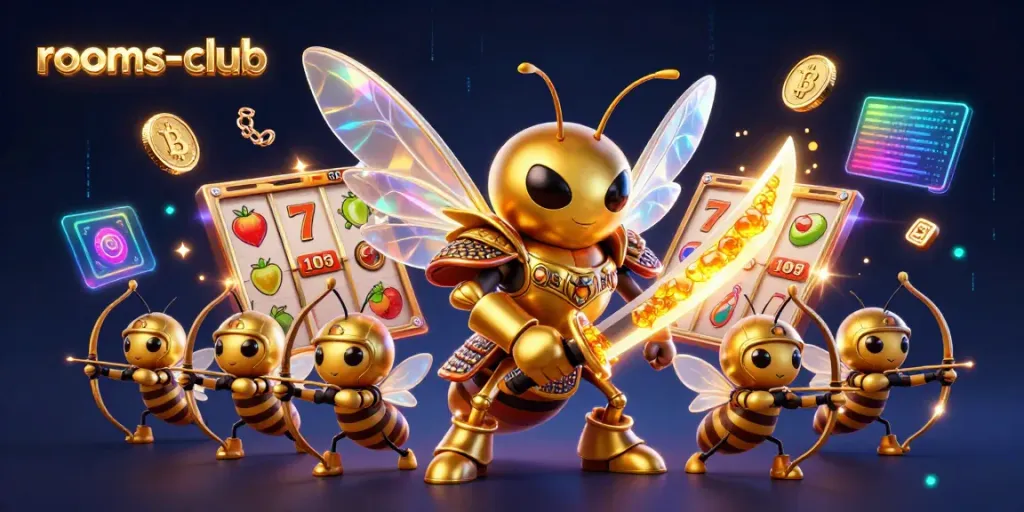 Mencoba keberuntungan di rooms-club dengan slot menang dan simbol jackpot yang menarik.