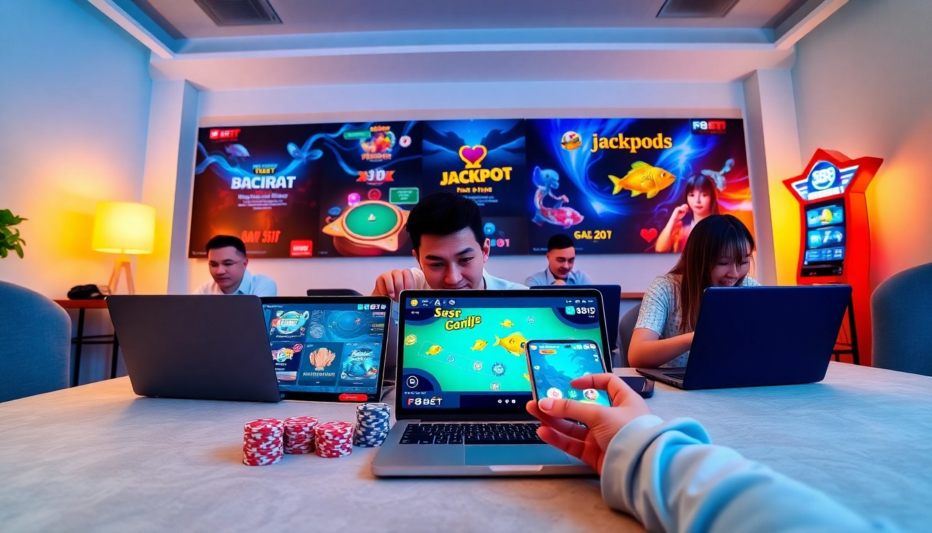 Engaged players on https://f8beta2.support/ enjoying diverse online gaming experiences in a vibrant digital setting.