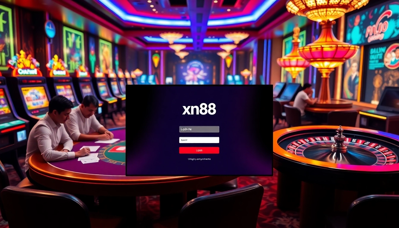 Engaging scene of đăng nhập xn88 on an online casino interface, showcasing vibrant poker action.