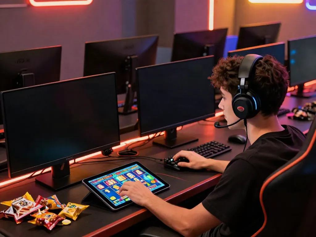A thrilling online gaming scene centered around akunjp, showcasing a player engaged in vibrant slot games.
