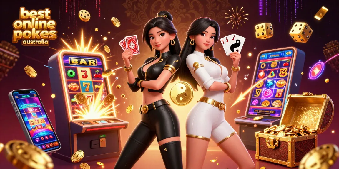 Experience the excitement with the best online pokies australia in a vibrant 3D casino scene.