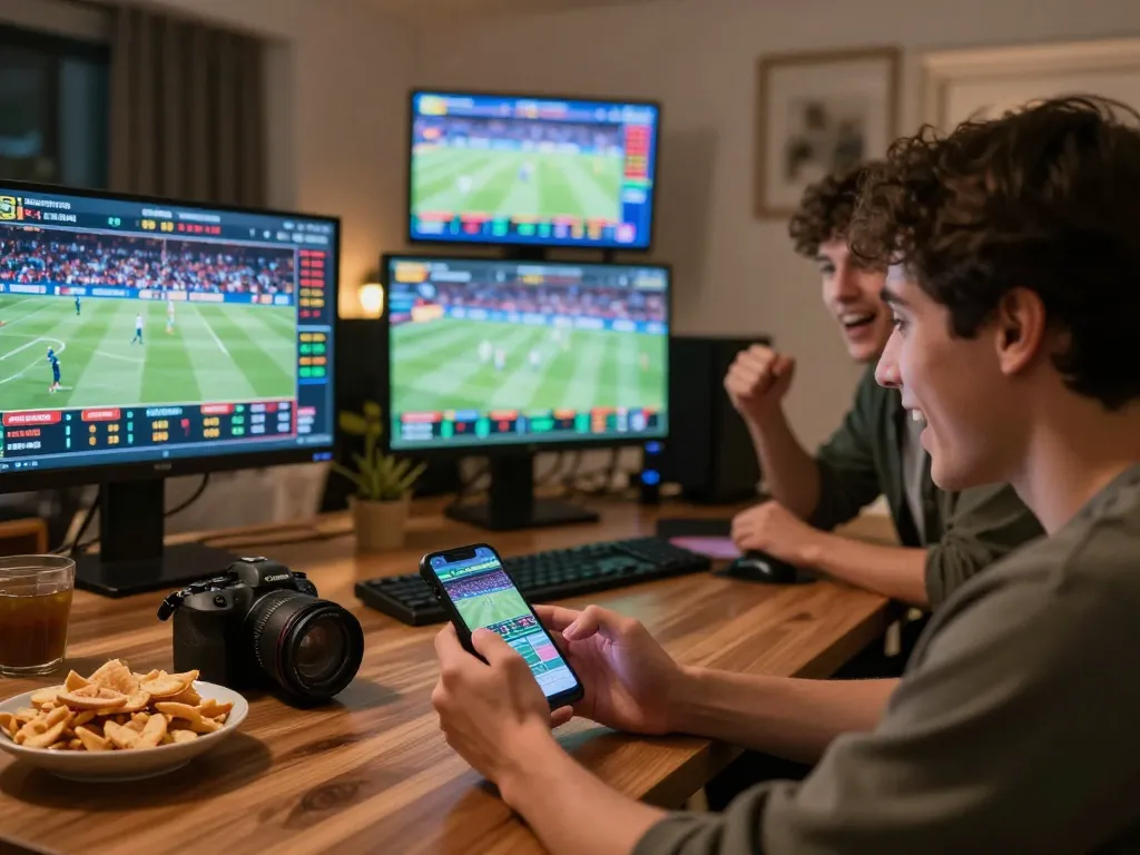 man88a user engaging in live sports betting on smartphone with excitement