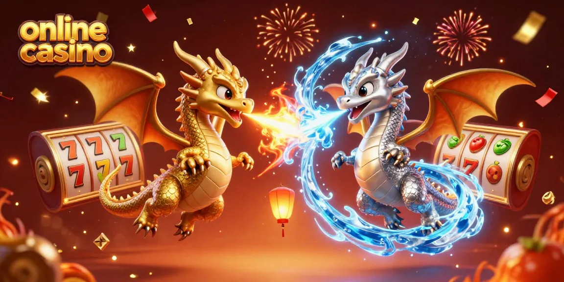 Engage with inspiring dragons in a colorful online casino landscape featuring vibrant slot elements and magical energy.