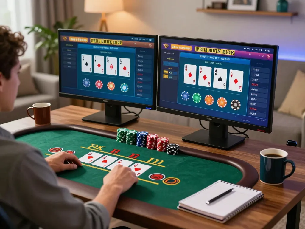 Engaging gameplay session at 789win online casino with blackjack interface and strategy notes.