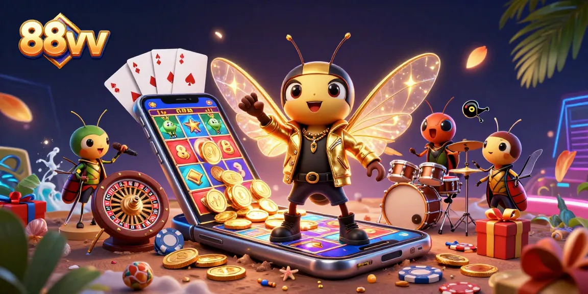 Engage in thrilling gameplay experiences at 88vv with colorful slot games and vibrant casino elements.