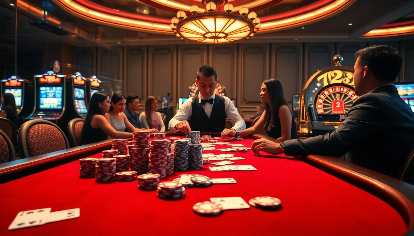 Experience the excitement of 789P with professional dealers and vibrant casino gaming atmosphere.