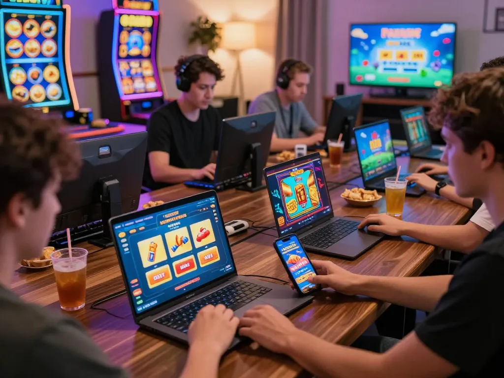 Engaging online gaming at https://luckywin.free/ with vibrant visuals and lively players enjoying a variety of games.