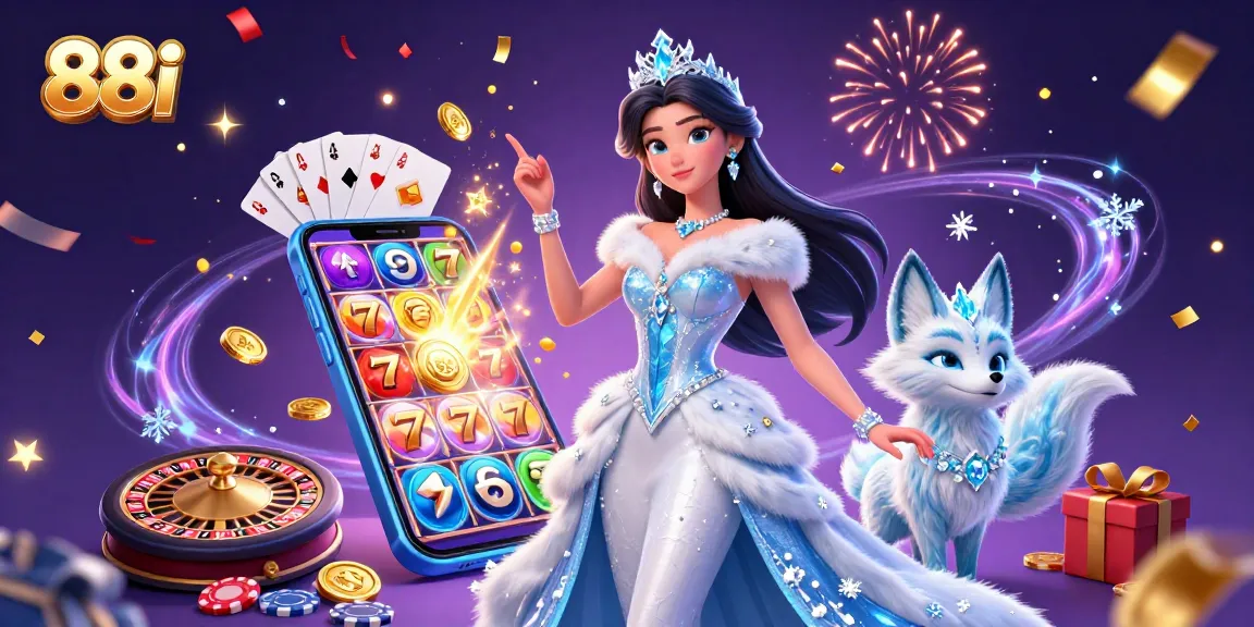 Spin thrilling slot games with 88i’s vibrant illustration of fun, fortune, and excitement!