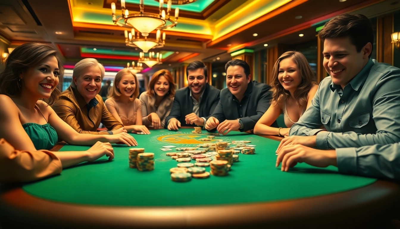 Players enjoy an exciting game of uvip娛樂 at a vibrant casino table.