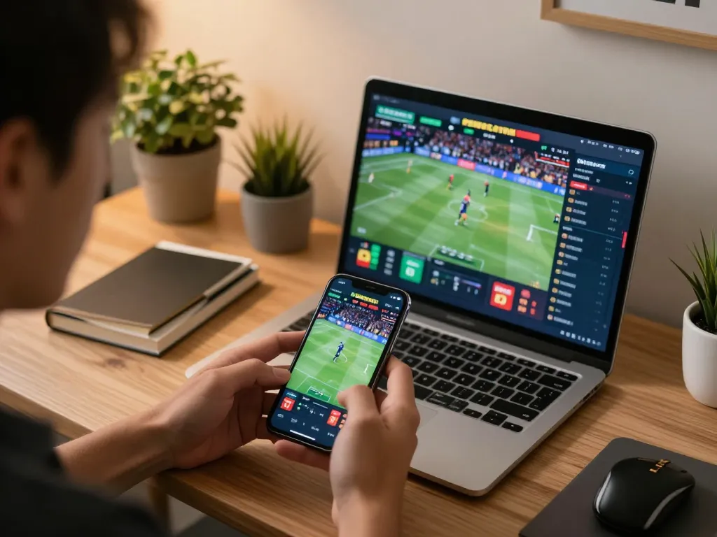 Engaging sports betting experience on HB88 using smartphone while checking live odds.