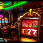 Experience thrilling wins at slot777, the premier online slot game with vibrant casino visuals.