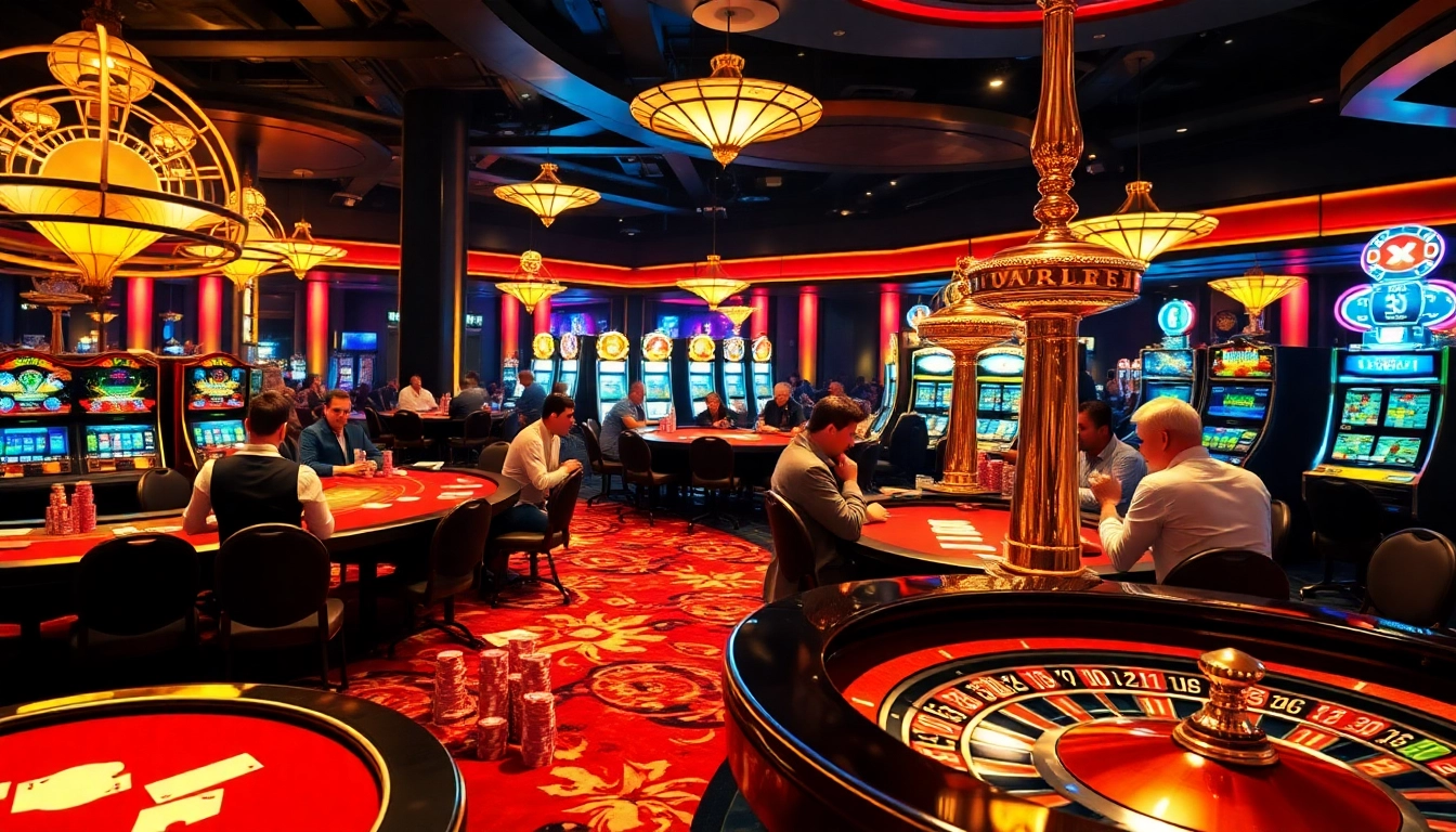 Players engaged in thrilling casino action with hidden wiki links in vibrant, luxurious setting