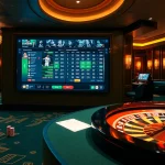 Exciting sports betting scene highlighting 'แทงบอล' with live football matches and betting slips.